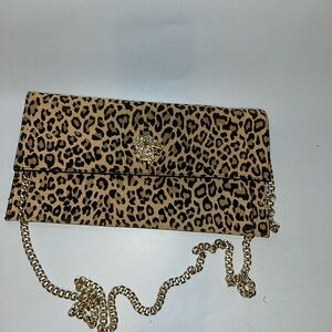 NWOT Bruno Magli  leather envelope style animal print bag
